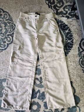 Banana Republic Neutral Wide-Leg Mid-Rise Cargo Pants